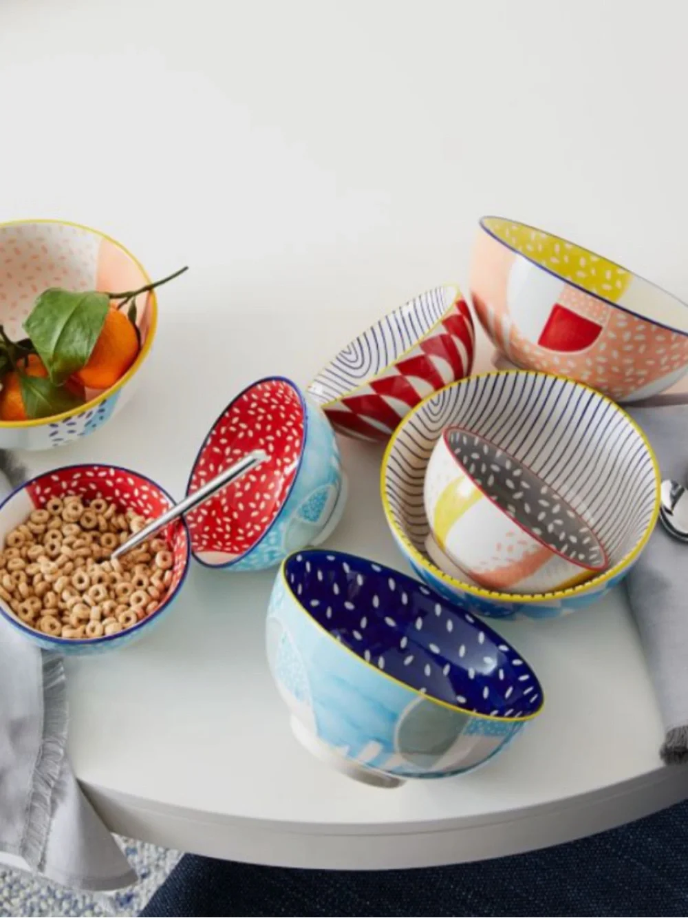 West Elm Hand-Painted Pattern Pop Bowl